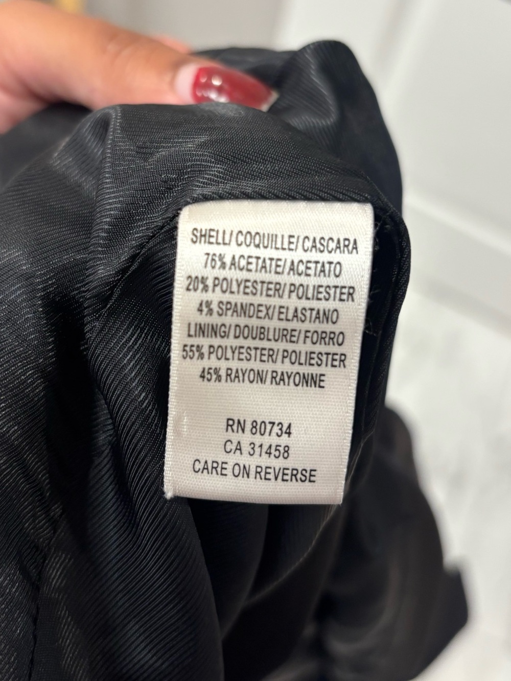 BCBGMaxAzria Satin Tailored Single-Breast Black Wrap Tie Back Blazer Classic XS - Picture 7 of 9